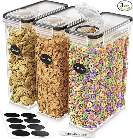 Cereal Containers Storage 3 Pack 135 fl. oz Cereal Dispenser Countertop