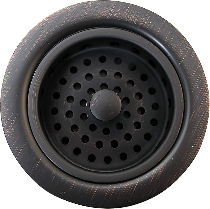 Westbrass D214-12A 3-1/2" Post Style Large Kitchen Sink Basket Strainer, Antique Bronze
