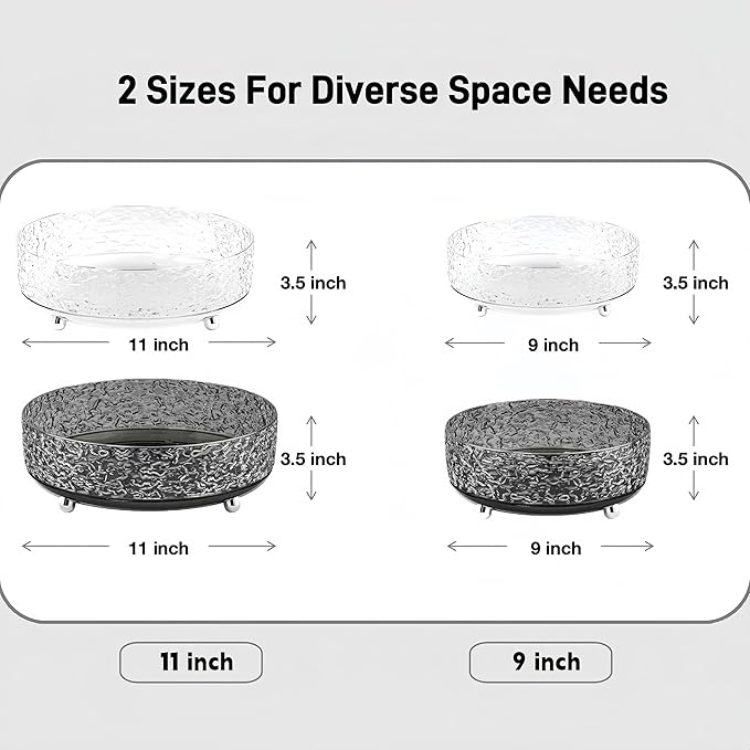 Premium Lazy Susan Organizer,9 inch Turntable Organizer for Bathroom, Kitchen, Vanity, Countertop, Table Top, Cabinet, Pantry and Frige, Perfume, Skin Care, Makeup, Spice Organizer, 360° Rotating