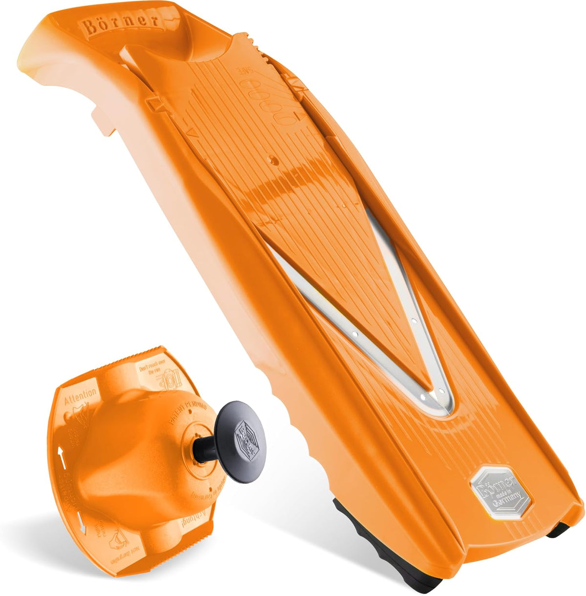 Mandoline Food Slicer V5 (Basic Set) by Reston Lloyd • V-Slicer with Food Holder • Made in Germany • Fruit & Vegetable Chopper • Multiple Settings • Color: Orange