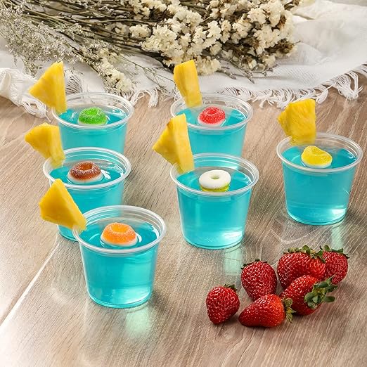 VITEVER [120 Sets - 5.5 oz] Portion Cups With Lids, Small Plastic Containers, Airtight and Stackable Souffle Cups for Jello Shots, Sauce, Condiments, Lunch, Party, Trips