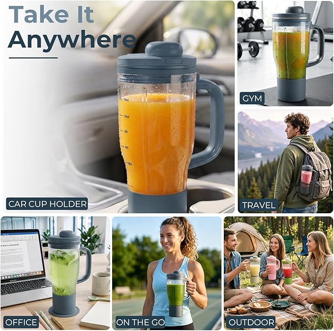 Personal Blender Accessories for Ninja Blendboss DB351CY, Leak-Proof Kit with Silicone Tumbler Boot, Spill Stopper & Sealing Ring, Cup not included (Cyberspace)