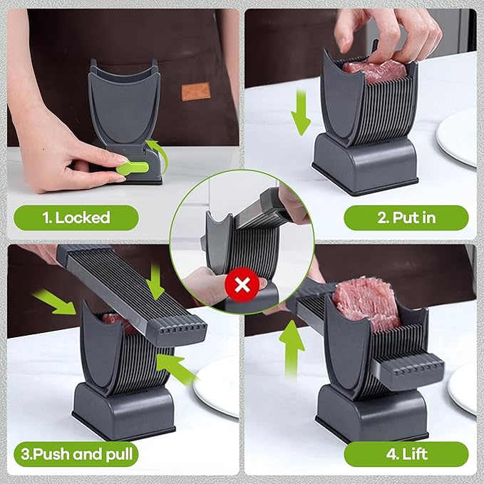 NIOSAV Fresh meat slicer,meat chopper,manual meat cutter,Food slices and minced fresh beef, pork, and mutton,2MM/4MM Cutting meat,Cut-Resistant Gloves