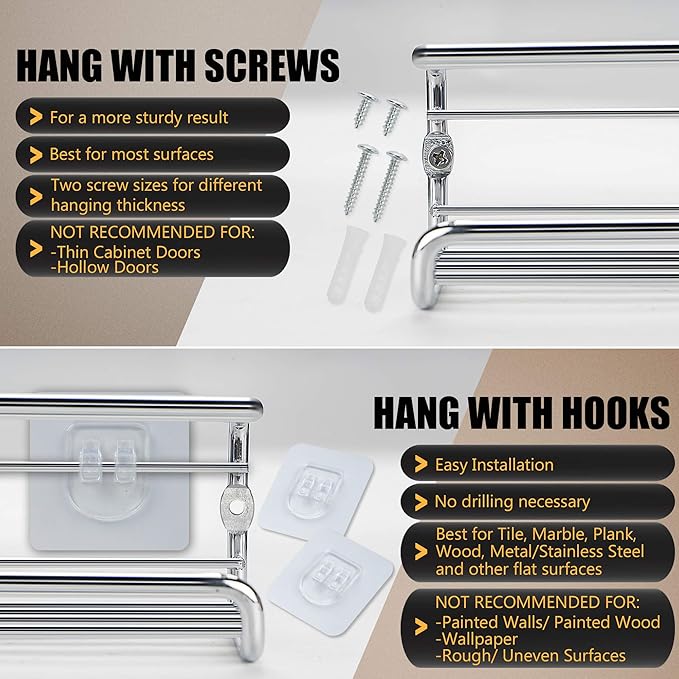 Wall Mount Spice Rack Organizer for Cabinet Door - Set of 4 Hanging Spice Shelves in Chrome- 11.5 x 2.5 x 2.5 Inches.