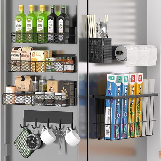 Magnetic Spice Rack for Refrigerator, Cutting Board Holder
