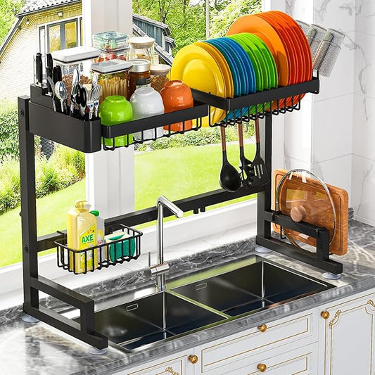 Fit Sink 24.5"- 32" L 2023 Version Over Sink Dish Drying Rack (Expandable