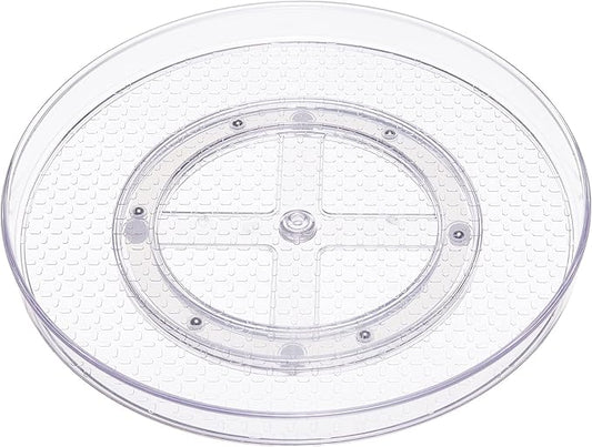 Amazon Basics Clear Lazy Susan Turntable Organizer for Organization, 12-Inch