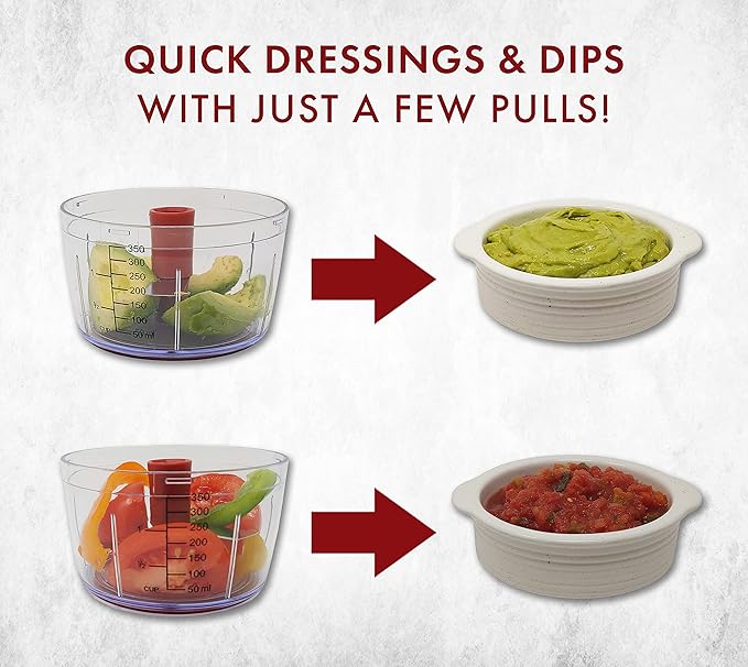 Manual Food Processor Vegetable Chopper, 400 mL (1.7 Cup) Capacity
