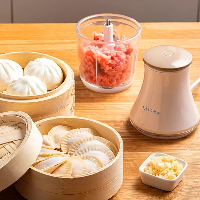 TAYAMA 2.5 Cup White 200W Mini Chopper 4-Layer Blade Food Processor, Medium