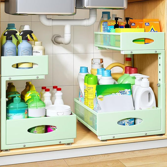 Under Sink Organizer, Green, 1 Pack