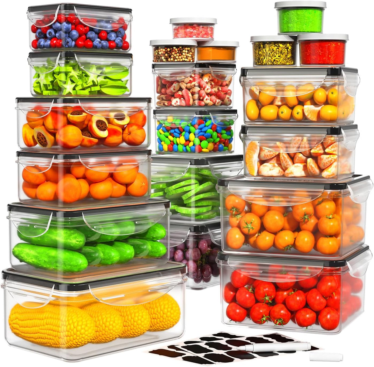 40 PCS Food Storage Containers with Lids Airtight
