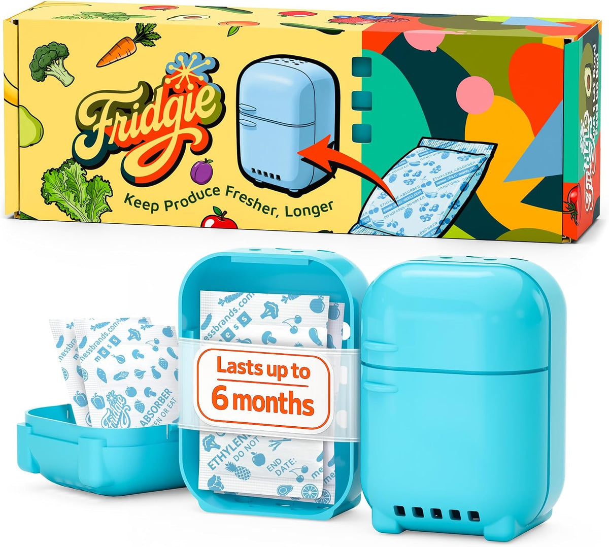 Fridgie Produce Saver, Ethylene Gas Absorber for Fridge, Lettuce Keeper