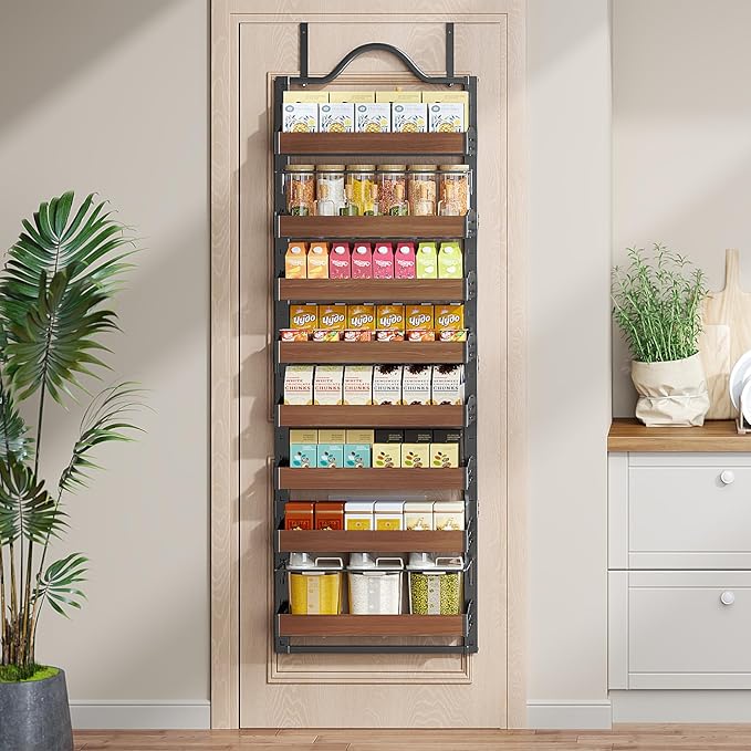 8-Tier Spice Rack Wall Mount, Black