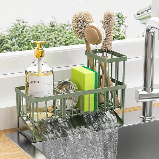 Cisily Kitchen Sink Caddy, Sponge Holder for Kitchen Sink