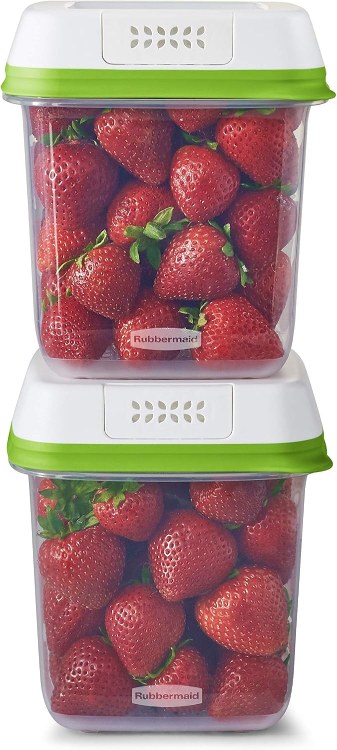 FreshWorks Produce Saver, Medium Produce Storage Containers, 2 Pack