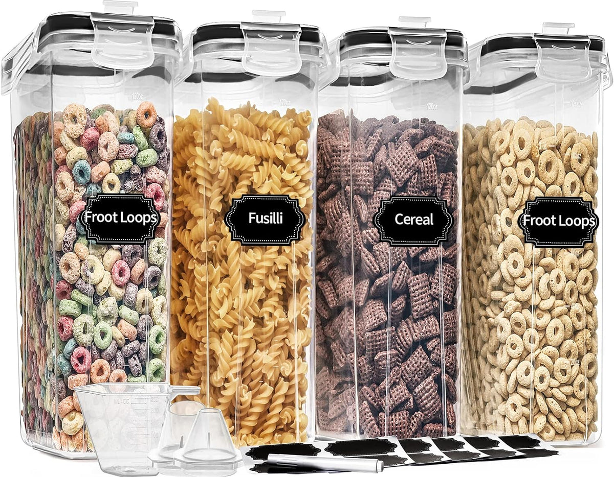 Cereal Containers Storage Set (4L,135.2 Oz) with Pour Spout, 4PCS