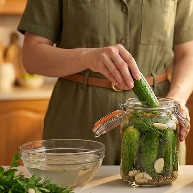 kitchentoolz 64 oz Mason Jars Wide Mouth with Airtight Lids – Set of 2 Half Gallon Glass Jar with Lid – Large Mason Jars with Lids for Kitchen Pantry, Storage, and Canning