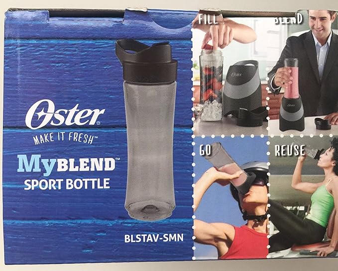 Oster MyBlend Sport Bottle BLSTAV-SMN Gray BPA Free 20 Ounces