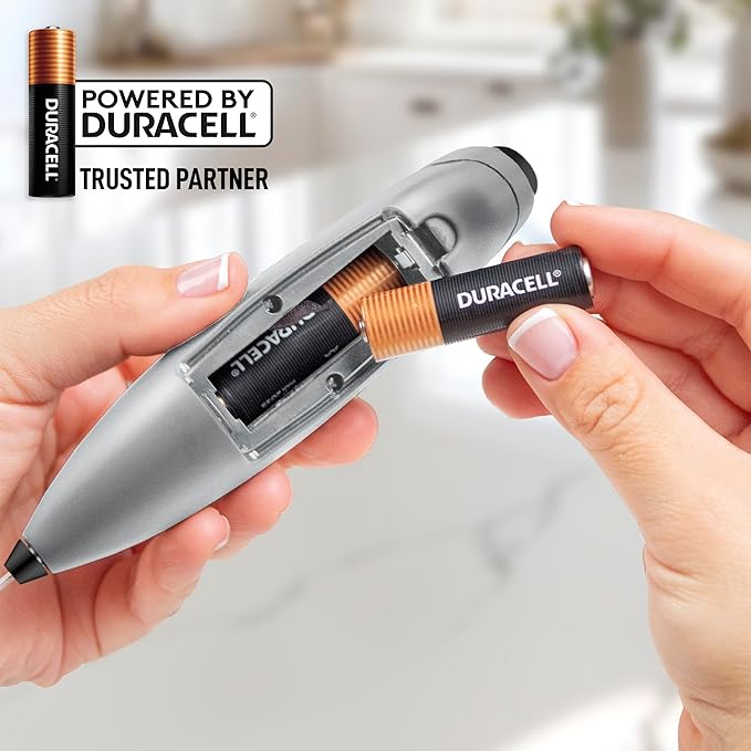 Zulay Kitchen Handheld Milk Frother with Duracell AA Batteries – Ultra Fast Electric Mixer & Foam Maker, Easy-Clean Drink Mixer for Coffee & More - Silver Black