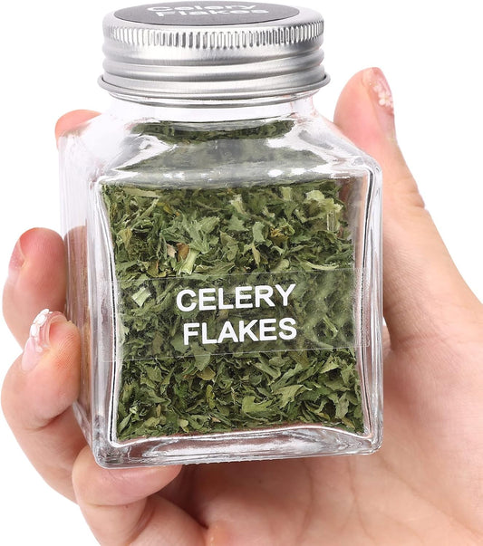 Spice Jars with 372 Labels, 49 Pcs 4.5 oz Glass Seasoning Containers