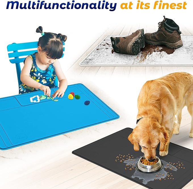 The Original Under Sink Mat - Silicone Waterproof mat, Trimmable, Easy to Clean, Kitchen cabinet liner, Under sink protector mats, Drip Tray with Lip - 34" x 22" or smaller