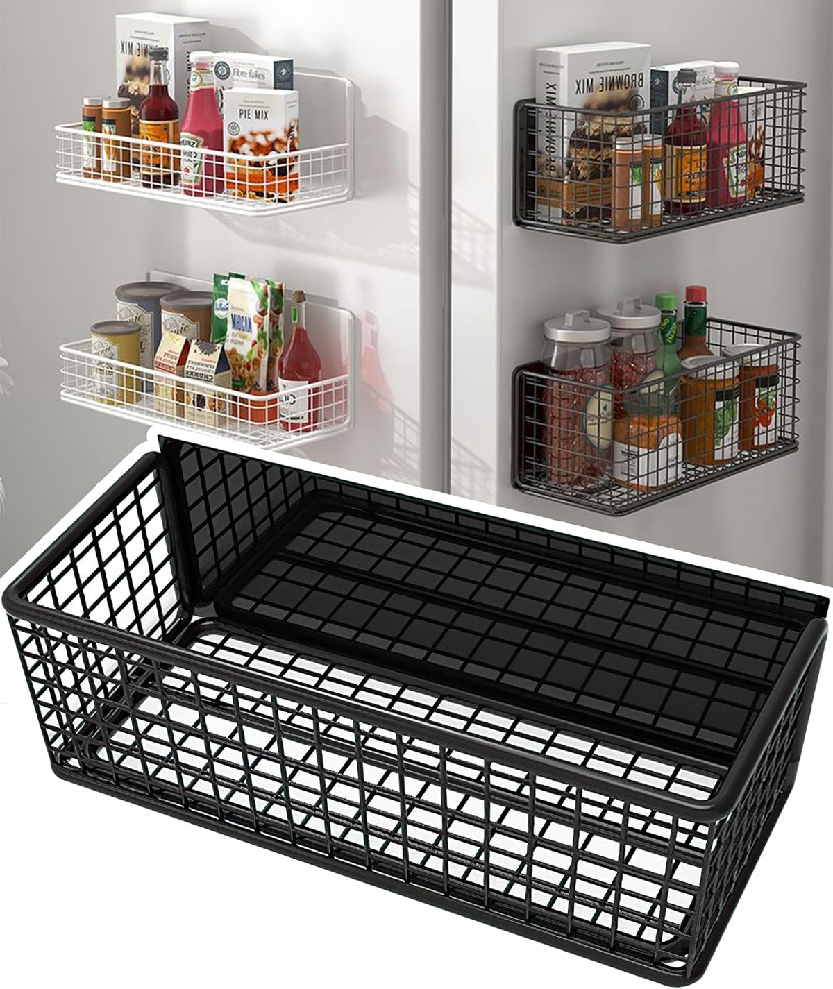 Magnetic Shelf Fridge Basket Bin for Whiteboard Washer Dryer Locker Cabinet