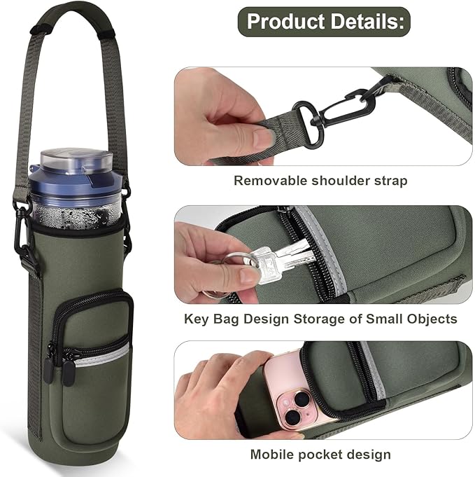 SAIKA Personal Blender Bag for Ninja Blast Max BC251/ BC151, Portable Cordless Blender Carrying Case with Reflective Strip, Shoulder Strap, Handle and Accessories Pocket (Cover Only) (Grey)