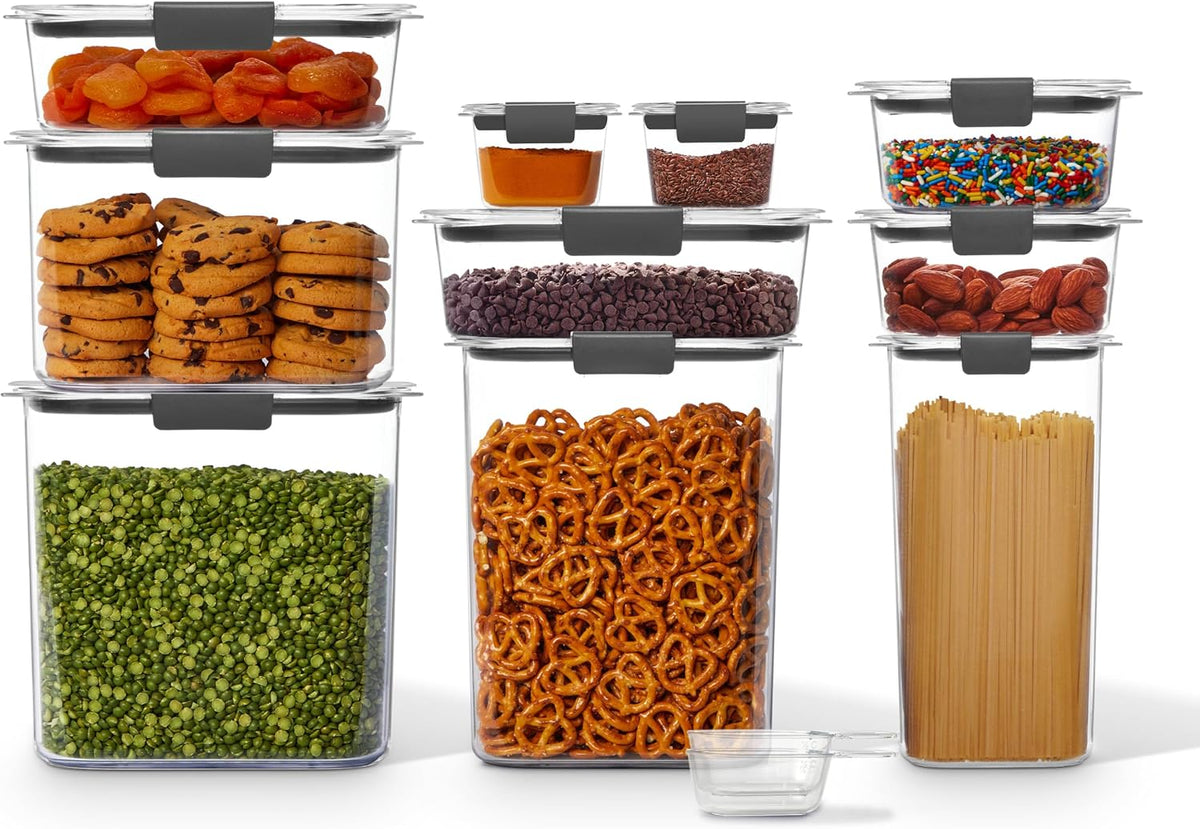 Brilliance Pantry 10 Piece Set, Clear and Airtight Food and Pantry Storage Containers