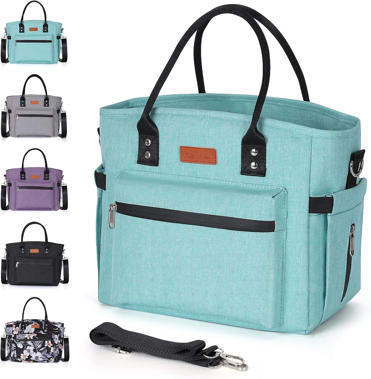 Insulated Lunch Bag for Women Men,Adult Lunch Box for Women with Adjustable Shoulder Strap,Portable Large Lunch Tote Bag for Office Work Picnic Beach,Reusable Lunch Cooler Bag
