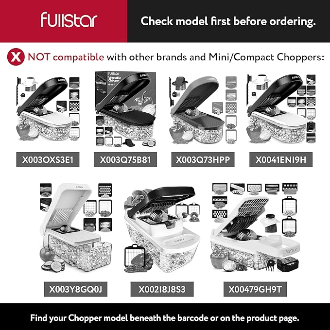 Fullstar Blade Replacement Set – Only Compatible with Select Fullstar Vegetable Chopper Models – 2pc Insert Set for Large Dice (Potatoes, Apples) & Small Dice (Onions, Tomatoes) – 3.9 x 4.4 inches