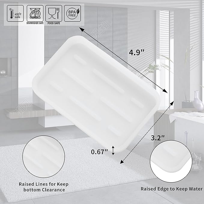MicoYang Silicone Kitchen Sink Organizer Tray for Multiple Usage,Easy Clean Sponges Holder for Kitchen Bathroom Counter or Sink,Dish Soap Dispenser,Scrubber,Bottle,Cup Ttanslucent 4.9”x 3.2”