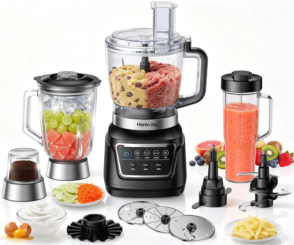 14-in-1 Food Processor Blender Combo, All-in-One Kitchen Blender