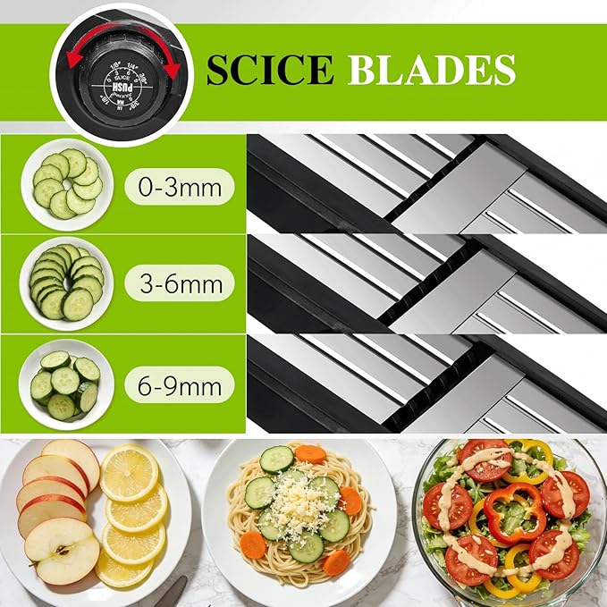 MASTERTOP Mandoline Slicer, 5 in 1 Mandoline Food Slicer for Kitchen,Stainless Steel Mini Vegetable Slicer with Safety Glove & Cleaning Brush,Adjustable Vegetable Chopper for Potatoes