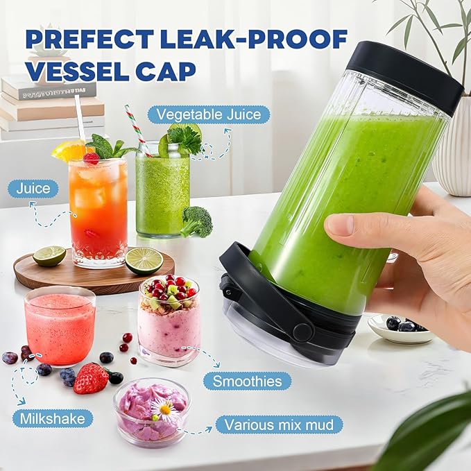 18 oz Blending Vessel Accessories Compatible with Ninja Blast Portable Blender, Blender Cup with Sip & Seal Lid, Replacement for Ninja Blast BC151BK BC151NV BC151CR BC151ND BC151EM (Grey)