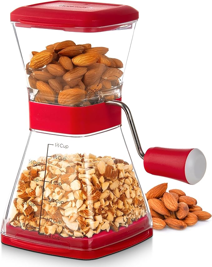 PrepWorks Nut Chopper – Manual Handheld Nut Grinder for Chopping Nuts, Seeds, and Herbs, Easy to Use, BPA-Free