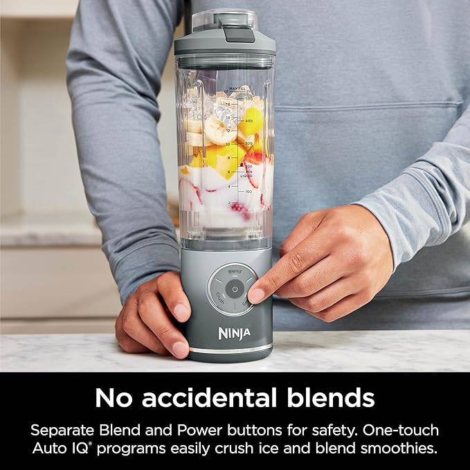 Ninja BC251SL Blast Max Personal Cordless Blender for Smoothies, Blend, Ice Crush, 22 oz. Twist & Go Vessel, Silver - Certified Refurbished