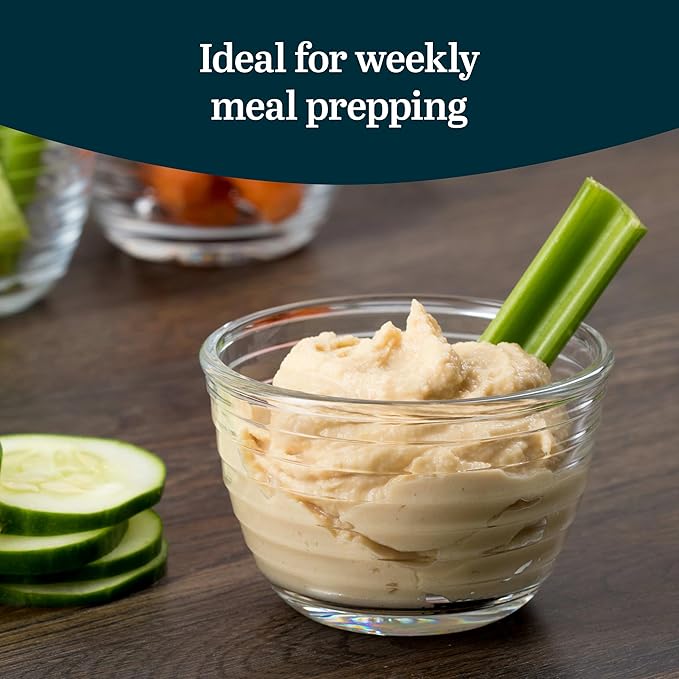 Libbey Small Glass Bowls, Glass Containers with Lids Set of 8 to Keep Leftovers Fresh, Meal Prepping and More, Dishwasher Safe Small Bowls for Dips