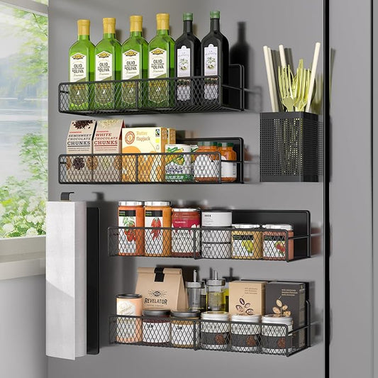 Magnetic Spice Rack for Refrigerator, Utensils Racks