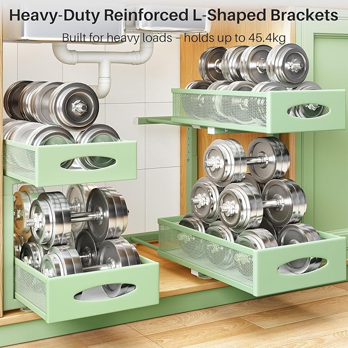 2 Pack Under Sink Organizer, Green