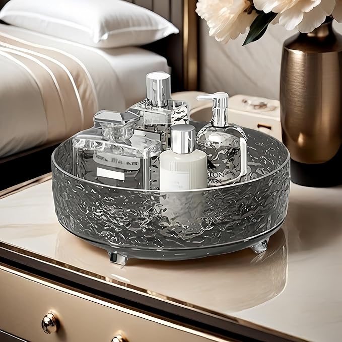 Premium Lazy Susan Organizer,9 inch Turntable Organizer for Bathroom, Kitchen, Vanity, Countertop, Table Top, Cabinet, Pantry and Frige, Perfume, Skin Care, Makeup, Spice Organizer, 360° Rotating