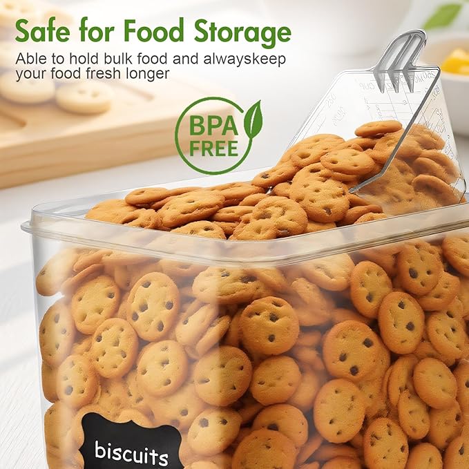 ALSO GO 2 PC Large Food Storage Containers with Lids Airtight, 8.5L, 300Oz, Clear Plastic Kitchen and Pantry Storage Containers, Bulk Storage for Cereal, Flour, Sugar, Rice