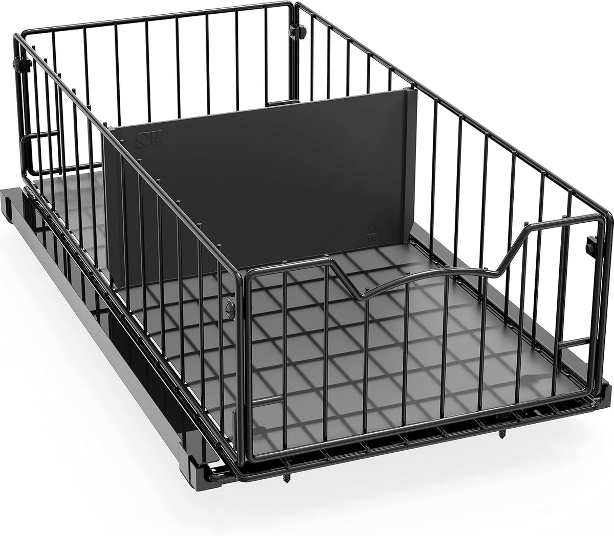 Pull-Out Cabinet Sliding Basket, 17.2Dx9.7Wx5H, Black
