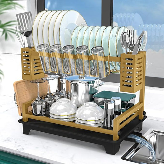 Dish Drying Rack, Kitchen Organization Gold