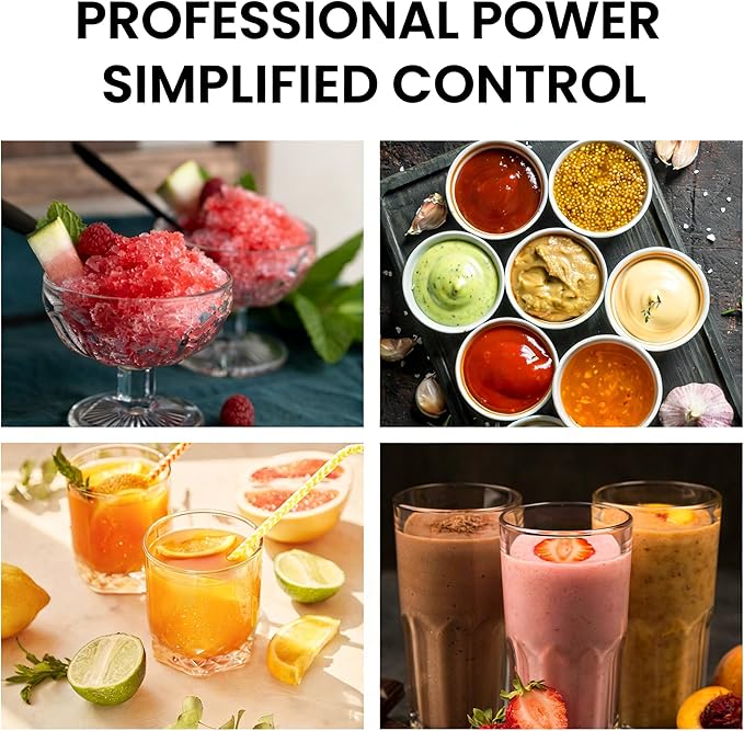 Simple Deluxe Blender for Smoothies, 850W Powerful Countertop Blender for Kitchen, 54oz Large Glass Pitcher, 4 Speeds with Pulse for Ice Crushing, Frozen Fruits, Juicers, Dishwasher Safe, Black
