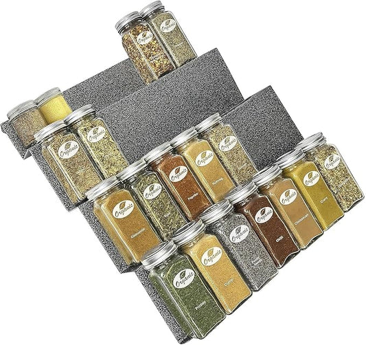 PROFESSIONAL® Spice Drawer Organizer, Heavy Gauge Steel 4 Tier Rack, Large