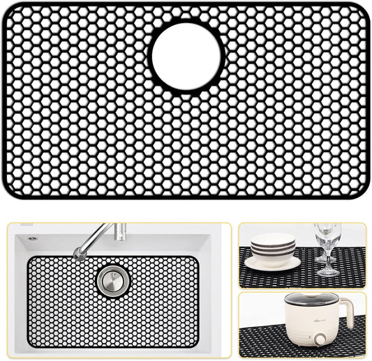 Silicone Sink Protectors for Kitchen Sink-26"x 14" Rear Drain