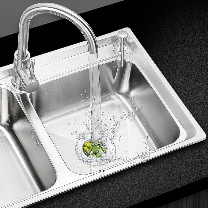 Kitchen Sink Strainer Basket Stainless Steel - Sink Drain Cover with Wide Rim, for Most Kitchen Sinks Anti-Clogging 4.5 in (4pc Silver)