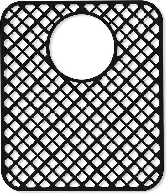 2 Pack Silicone Sink Protectors for Kitchen Sink, Trellis 13x11 Black