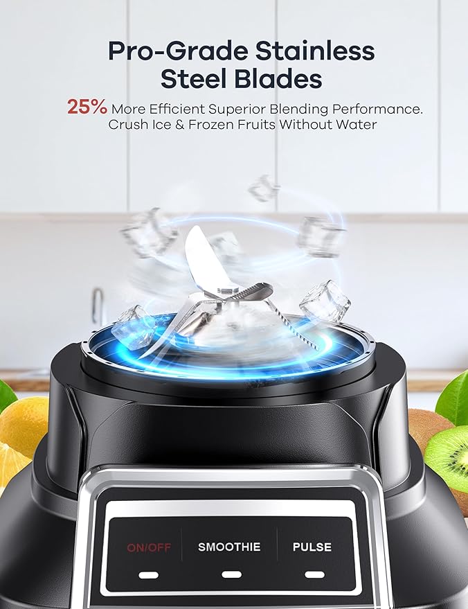 Ganiza Smoothie Blender, 1800W Peak Power Professional Countertop Blenders for Kitchen, 64oz Large Capacity Juice Pitcher with CentriFlow Ribs Patent, High-Speed Smoothie Maker for Ice/Frozen Fruit