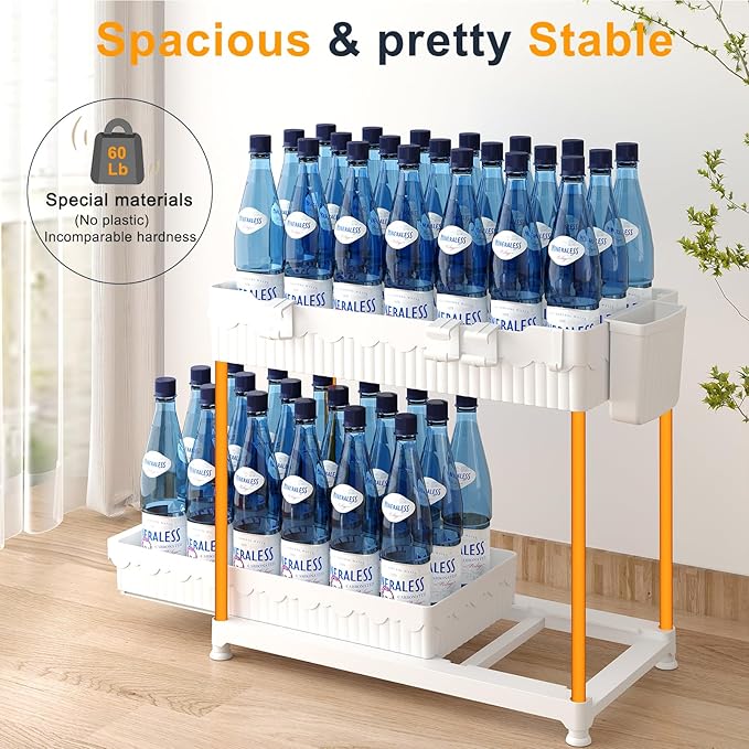 Sevenblue 3 Pack Under Sink Organizers, 2-Tier Multi-Use Kitchen and Bathroom Organizers and Storage with Sliding Drawers, Bathroom Cabinet Organizer (White, 12.8 Inch)